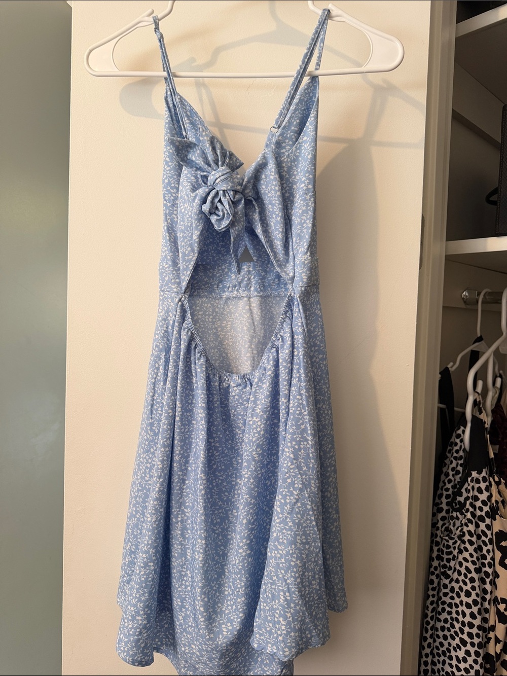 Light Blue Floral Slip Dress - Picture 2 of 3